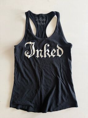 INKED black racerback tank top Tatted Tattoo Women Size Medium
